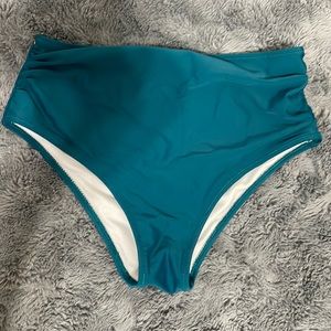 Teal, High waisted, Bikini bottoms, Small